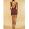 imageMakeMeChic Womens Backless Mini Dress Square Neck Sleeveless Bodycon Tank Dress Party Club DressesCoffee Brown