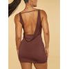 imageMakeMeChic Womens Backless Mini Dress Square Neck Sleeveless Bodycon Tank Dress Party Club DressesCoffee Brown