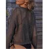 imageMakeMeChic Womens Bathing Suit Cover Ups Crochet Swim Beach Cover Up TopDark Grey