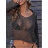 imageMakeMeChic Womens Bathing Suit Cover Ups Crochet Swim Beach Cover Up TopDark Grey