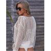 imageMakeMeChic Womens Bathing Suit Cover Ups Crochet Swim Beach Cover Up TopWhite