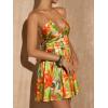 imageMakeMeChic Womens Boho Floral Summer Dress Criss Cross High Waisted V Neck Sleeveless Short SundressMulti Green