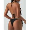 imageMakeMeChic Womens Boho Hollow Out Halter Bikini Sets Shell Crochet Summer Beach Swimsuit Bathing SuitBlack