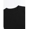 imageMakeMeChic Womens Casual Drawstring Side Round Neck Short Sleeve Bodycon DressBlack B