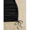 imageMakeMeChic Womens Casual Drawstring Side Round Neck Short Sleeve Bodycon DressBlack C