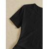 imageMakeMeChic Womens Casual Drawstring Side Round Neck Short Sleeve Bodycon DressBlack C