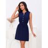 imageMakeMeChic Womens Casual Sleeveless Summer Dress Button Down Tie Waist A Line Short Tank DressDark Blue