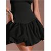 imageMakeMeChic Womens Color Block Halter Neck Mini Dress Sleeveless Open Back A Line Short DressesBlack