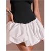 imageMakeMeChic Womens Color Block Halter Neck Mini Dress Sleeveless Open Back A Line Short DressesBlack and White