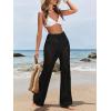 imageMakeMeChic Womens Cover Up Pants Drawstring Crochet Knitted Sheer Beach Cover Up Pants SwimwearBlack
