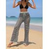 imageMakeMeChic Womens Cover Up Pants Drawstring Crochet Knitted Sheer Beach Cover Up Pants SwimwearBlack and White
