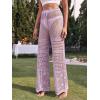 imageMakeMeChic Womens Cover Up Pants Drawstring Crochet Knitted Sheer Beach Cover Up Pants SwimwearLilac Purple