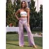 imageMakeMeChic Womens Cover Up Pants Drawstring Crochet Knitted Sheer Beach Cover Up Pants SwimwearLilac Purple