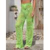 imageMakeMeChic Womens Cover Up Pants Drawstring Crochet Knitted Sheer Beach Cover Up Pants SwimwearX Green