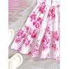 imageMakeMeChic Womens Floral Cami Dress Spaghetti Strap Backless Cut Out Ruffle Hem A Line Mini Dresses SundressPink