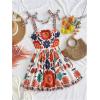 imageMakeMeChic Womens Floral Print Shirred Tie Shoulder Sleeveless A Line Short Cami DressMulticolor B