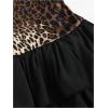 imageMakeMeChic Womens Leopard Print Strapless Short Tube Dress Ruffle Tiered A Line Mini DressesLeopard Multi