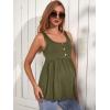 imageMakeMeChic Womens Maternity Tank Top Casual Solid Sleeveless Peplum TopArmy Green