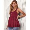imageMakeMeChic Womens Maternity Tank Top Casual Solid Sleeveless Peplum TopBurgundy