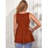 imageMakeMeChic Womens Maternity Tank Top Casual Solid Sleeveless Peplum TopRust Brown
