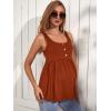 imageMakeMeChic Womens Maternity Tank Top Casual Solid Sleeveless Peplum TopRust Brown