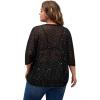 imageMakeMeChic Womens Plus Size Clothes Concert Outfits Summer Sequin Tops See Through Mesh Short Sleeve ShirtsBlack Rhinestone