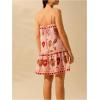 imageMakeMeChic Womens Printed Cami Dress Spaghetti Strap Tie Back Ruffle Hem Summer Mini DressesMulticolor