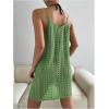 imageMakeMeChic Womens Swimsuit Crochet Swim Beach Cover Up Dress Hollow Out Sleeveless Knit Swim Dresses SwimwearGreen