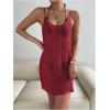 imageMakeMeChic Womens Swimsuit Crochet Swim Beach Cover Up Dress Hollow Out Sleeveless Knit Swim Dresses SwimwearRed