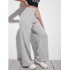 imageMakeMeChic Womens Wide Leg Sweatpants Drawstring High Waist Straight Leg Casual Loose Baggy Sweatpants PantsA Light Grey