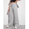 imageMakeMeChic Womens Wide Leg Sweatpants Drawstring High Waist Straight Leg Casual Loose Baggy Sweatpants PantsA Light Grey