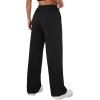 imageMakeMeChic Womens Wide Leg Sweatpants Drawstring High Waist Straight Leg Casual Loose Baggy Sweatpants PantsBlack