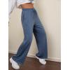 imageMakeMeChic Womens Wide Leg Sweatpants Drawstring High Waist Straight Leg Casual Loose Baggy Sweatpants PantsDusty Blue