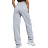 imageMakeMeChic Womens Wide Leg Sweatpants Drawstring High Waist Straight Leg Casual Loose Baggy Sweatpants PantsGrey Pocket