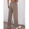 imageMakeMeChic Womens Wide Leg Sweatpants Drawstring High Waist Straight Leg Casual Loose Baggy Sweatpants PantsMocha Brown