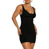 imageMakeMeChic Womens Backless Mini Dress Square Neck Sleeveless Bodycon Tank Dress Party Club DressesBlack