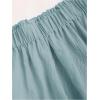 imageMakeMeChic Womens 2 Piece Outfit Shirred Tie Front Sleeveless Bandeau Summer Tube Top and Wide Leg Shorts SetBlue