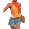 imageMakeMeChic Womens Criss Cross Halter Tank Tops Sleeveless Wrap Summer BlouseMulticolor