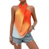 imageMakeMeChic Womens Criss Cross Halter Tank Tops Sleeveless Wrap Summer BlouseMulticolor
