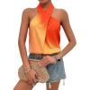 imageMakeMeChic Womens Criss Cross Halter Tank Tops Sleeveless Wrap Summer BlouseMulticolor