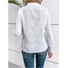 imageMakeMeChic Womens Eyelet Embroidery Long Sleeve Blouses Notch Neck Shirt TopsWhite