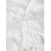 imageMakeMeChic Womens Flared Sleeve Tie Side Ruched Asymmetrical Hem Button Down Shirt BlousesWhite