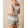 imageMakeMeChic Womens Floral Lace Ruffle Sleeve Blouse Tie Front Peplum Y2k Shirt TopsWhite