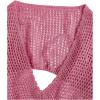 imageMakeMeChic Womens Long Sleeve V Neck Cut Out Summer Beach Cover Up DressDusty Pink