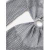 imageMakeMeChic Womens Long Sleeve V Neck Cut Out Summer Beach Cover Up DressGrey