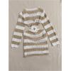 imageMakeMeChic Womens Long Sleeve V Neck Cut Out Summer Beach Cover Up DressKhaki Striped