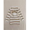imageMakeMeChic Womens Long Sleeve V Neck Cut Out Summer Beach Cover Up DressKhaki Striped
