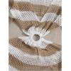 imageMakeMeChic Womens Long Sleeve V Neck Cut Out Summer Beach Cover Up DressKhaki Striped