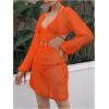 imageMakeMeChic Womens Long Sleeve V Neck Cut Out Summer Beach Cover Up DressLight Orange