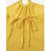 imageMakeMeChic Womens Long Sleeve V Neck Cut Out Summer Beach Cover Up DressYellow